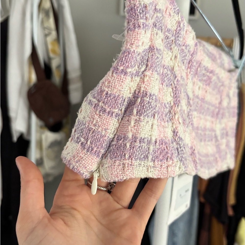 $40 NWT Zara Tweed Corset Crop Top - Picture 4 of 6